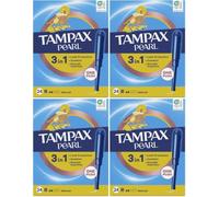 Tampax Tampones Pearl Regular Con Aplicador Suave, Pack de 24, 3 en 1 Protección Antifugas, Comodidad Y Fácil Inserción