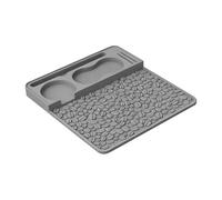 Tamper - Alfombrilla de silicona antideslizante con bordes elevados a prueba de fugas, ranuras de almacenamiento multifuncionales, estructura de grano de café grueso, para uso doméstico y comercial