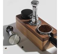 Tamper de café de acero inoxidable con un mango ergonómico para un agarre cómodo y una compresión eficaz del suelo durante la preparación (51 mm)