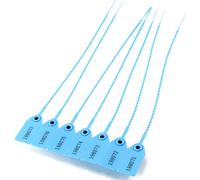 Tamper Proof Security Seal Numbered Tags, Numbered Pull Tie Seals 250mm Multicolor Pack of 100-1000 PCS Light Blue, 100(Light Blue,200 PCS)