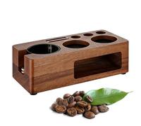 Tamper Station - Organizador de madera para espresso - Soporte para filtro antideslizante para bar | Prensador de 51 - 58 mm Soporte para tapete para de prensado de haya Sapele, pero