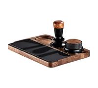 Tamping Station - No Slip Wooden Tamping Stand | Coffee Tool Organizer | for Kitchen Home Cafe Bar Countertop 51-58 Mm Grinding Press