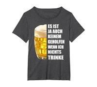 Tampoco te Ayuda a Nadie si no Bebe Nada. Camiseta, Mujer Tallas Grandes, Jaspeado Oscuro, 3XL Grande