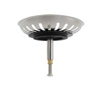 Tampón de desagüe Ajustable en Altura, cestillo de Filtro para desagüe, tapón de Lavabo de Acero Inoxidable, Accesorio para lavamanos, Filtro de Lavabo(Color Plata, 82mm de Ancho, 1 Unidad)