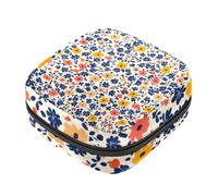Tampon Pantyliners - Bolso menstrual, diseño floral sin costuras, kit para el primer período para niñas, soporte para almohadilla de lactancia con cremallera, organizador de servilletas sanitarias