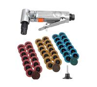 Tampón pulidor húmedo Mini amoladora de ángulo de aire 1/4, pulidora neumática de 90 grados, máquina de grabado, Kit de herramientas de tallado con discos de lijado para hormigón, mármol, granito y ba
