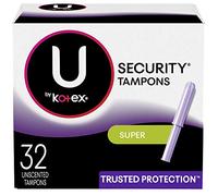 Tampones de seguridad U By Kotex, superabsorbencia, sin perfume, 96 unidades (3 paquetes de 32) (el embalaje puede variar), 32 unidades