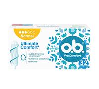 Tampones OB ProComfort Normal, tampones de absorbencia normal sin sustancias químicas nocivas, blanqueamiento con cloro ni fragancia, tampones sin aplicador, 32 unidades