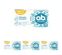 Tampones OB ProComfort Ultimate Comfort (1 x 16), tampones de absorbencia normal sin sustancias químicas nocivas ni fragancia, tampones sin aplicador no blanqueados con cloro (Paquete de 4)