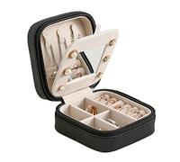 TAMSNDL Almacenamiento de aretes Organizador de Joyas de Cuero sintético de 2 Capas for Mujer, Expositor de Collares, Pendientes y Anillos (Color: Claro, tamaño: 1) (D 1)(D_1)