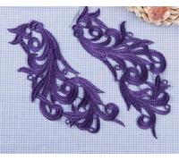 TAMTAK 1 par Blanco Negro Amarillo marrón Rosa Flor Floral Encaje Tela Costura Ajuste Vestido de Novia Apliques Parche de Encaje