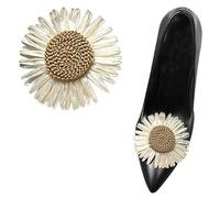 TAMTAK Clip de zapato de mujer de tacón alto extraíble DIY, 2 uds., abalorio de flor solar, hebilla, adornos para zapatos, Clips de zapatos desmontables