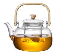 TAMUME 1000ML Tetera de Vidrio con Mango con Colador de Vidrio, Tetera para Té