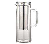 TAMUME 1200ML Jarra de Agua de Vidrio con Filtro de Acero Inoxidable, Cafetera Café Frío con Filtro de Malla