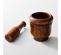 TAMUME Madera Conjunto de Mortero y Mortero, Especia Hecha a Mano Cocina Amoladora, Hierba Trituradora, Prensa de Patatas Y Mezclador, para Moler Sal Marina, Especias y Hierbas