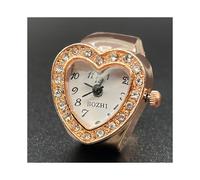 (Tan) 20mm Ring Watch Finger Watch Rose Golden Mini Quartz Fashion for Women