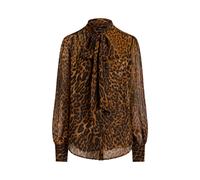 Tan Blusa de chifón con cuello anudado L