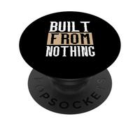 Tan Built from Nothing Tan Color Graphic PopSockets PopGrip Adhesivo