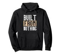 Tan Built from Nothing Tan Color Graphic Sudadera con Capucha