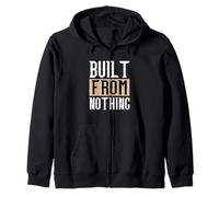 Tan Built from Nothing Tan Color Graphic Sudadera con Capucha