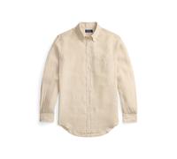 Tan Camisa de lino con rayas Custom Fit XXL