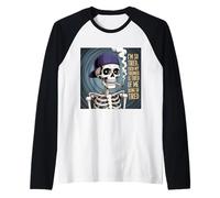 Tan cansado que incluso mi cansancio está cansado Arte esqueleto Camiseta Manga Raglan