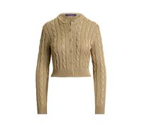 Tan Cárdigan corto de seda en punto de ochos L