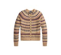 Tan Cárdigan Fair Isle de mezcla de lana M