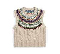 Tan Chaleco de punto con canesú Fair Isle XXS