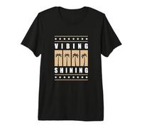 Tan Color Vibing Gráfico Bronceado Brillante Camiseta Premium