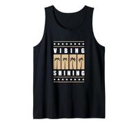 Tan Color Vibing Gráfico Bronceado Brillante Camiseta sin Mangas