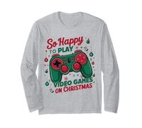 Tan Feliz De Jugar Videojuegos En Navidad Manga Larga