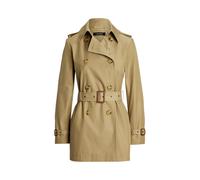 Tan Gabardina cruzada de mezcla de algodón S