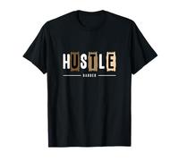 Tan Hustle Harder Tan Gráfico en Color Bronceado Camiseta