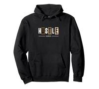 Tan Hustle Harder Tan Gráfico en Color Bronceado Sudadera con Capucha