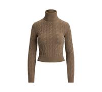 Tan Jersey de cachemira con cuello vuelto XS