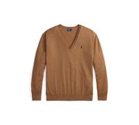Tan Jersey de cuello de pico de algodón L