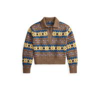 Tan Jersey de lana con diseño Fair Isle M