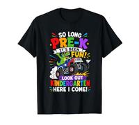 Tan Largo Pre K ha Sido Divertido Mira hacia Fuera Kindergarten Here I Come Camiseta gráfica económica, Hombre, Negro, S