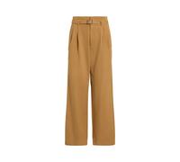 Tan Pantalón de algodón y lino con pinzas ES 40