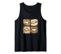 Tan Read My Lips Tan Color Gráfico Camiseta sin Mangas