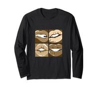 Tan Read My Lips Tan Color Gráfico Manga Larga