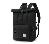 TAN.TOMI TANTOMI Mochila Enrollable, Mochila Impermeable Hombre para Portátil 15.6" Hombre Casual Mujer y Hombre para Viajes Ciclismo Escuela - Negro