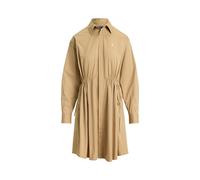 Tan Vestido camisero de algodón con cordón 38