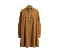 Tan Vestido camisero de pana plisado ES 36