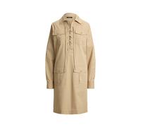 Tan Vestido camisero de sarga de algodón 50