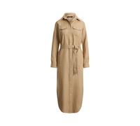 Tan Vestido camisero midi de lino 34