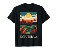 Tana Toraja Indonesia Vintage Retro Cultural Paisaje Arte Camiseta