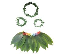 Tanakeji Faldas hawaianas de hierba para mujer - Disfraz tropical, diseño de hojas realistas, diadema ligera y transpirable para vacaciones, graduación, cumpleaños, renta, fiesta