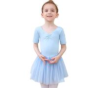 Tancefair Ropa de Ballet para Niñas Vestido de Ballet Corta Algodón Maillot de Danza Tutú Vestido de Ballet Gimnasia Leotardo de Baile con falda tutú